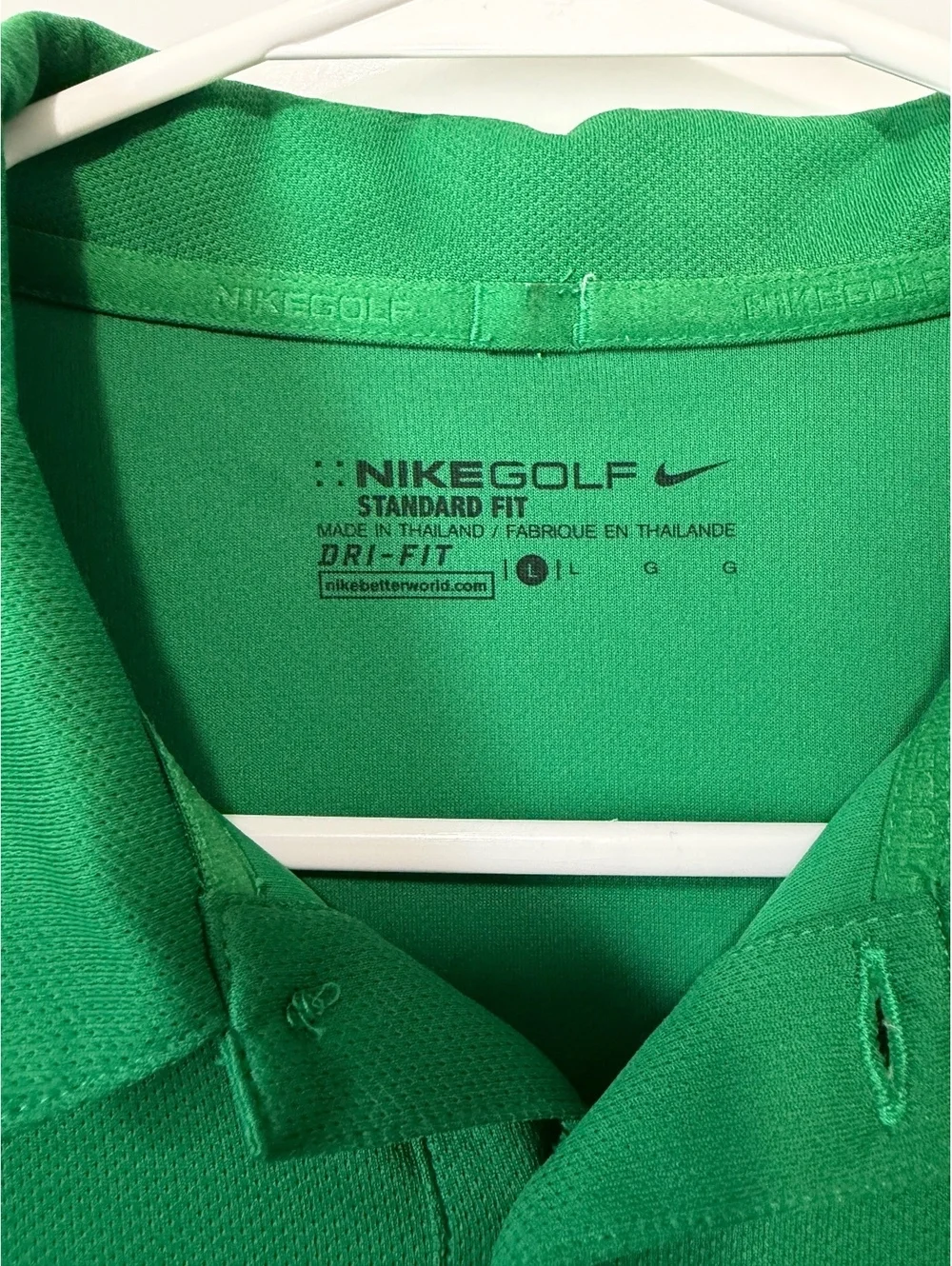 Nike Golf Standard Fit Dri-FIT Polo Shirt Green Navy Large